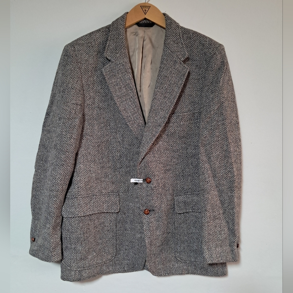 Baskin Harris tweed handwoven 100% pure Scottish wool men's Sport Coat jacket.